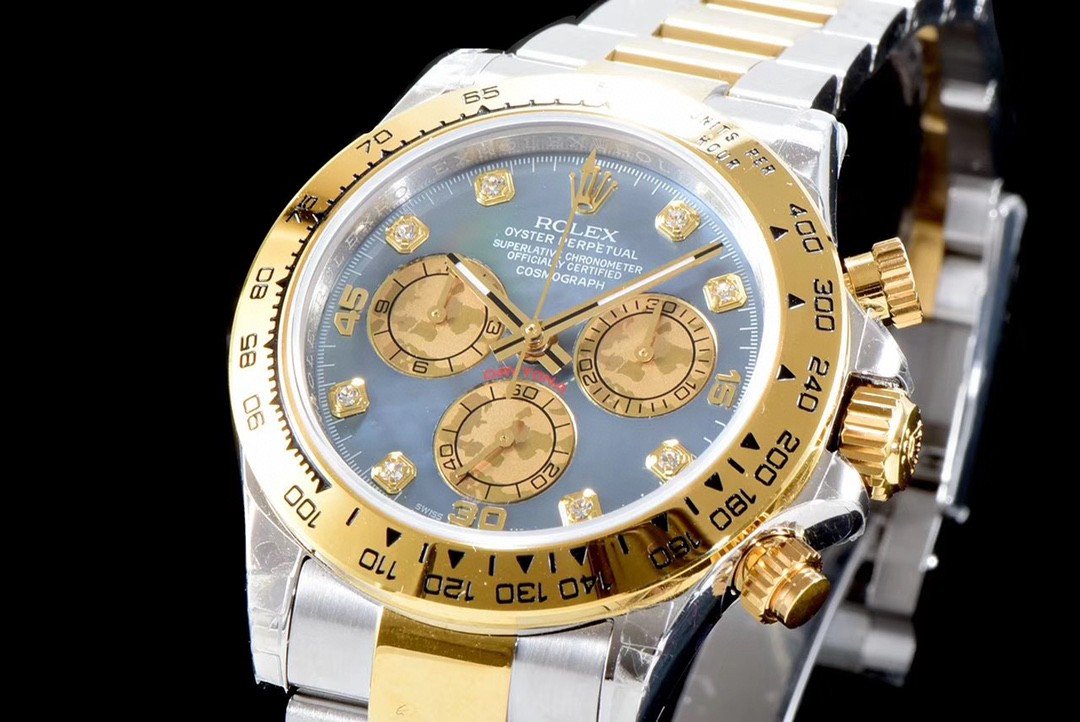 DAYTONA GOLD STEEL CUSTOM MOP DIAL DIAMOND NUMERALS